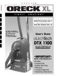 Oreck DUTCHTECH DTX 1100 User's Manual