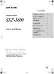 Onkyo SKF-3600 User's Manual
