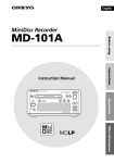 Onkyo MD-101A User's Manual