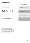 Onkyo M-5010 Owner's Manual