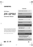Onkyo DV-SP501 User's Manual