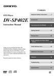 Onkyo DV-SP402E User's Manual