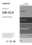 Onkyo DR-S2.0 User's Manual