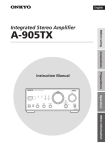 Onkyo A-905TX User's Manual