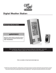 One Stop Gardens Digital Weather Station 68354 User's Manual