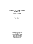 Omron ETHERNET DIRECT DR 170 14 User's Manual