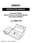 Omron Healthcare HEM-739 User's Manual