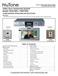 NuTone VSUC4RK User's Manual