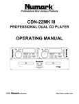 Numark Industries CDN-22MK III User's Manual
