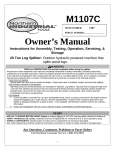 Northern Industrial Tools M1107C User's Manual