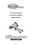 Northern Industrial Tools BLACK NICKEL AIR IMPACT WRENCH User's Manual