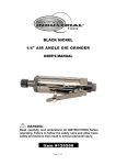 Northern Industrial Tools BLACK NICKEL 1/4" AIR ANGLE DIE GRINDER User's Manual