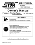 North Star MA 1578111D User's Manual