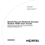 Nortel Networks Nortel Secure Network Access Switch 4050 User's Manual