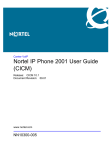 Nortel Networks IP Phone 2001 User's Manual