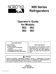 Norcold 963 User's Manual