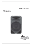 Nilfisk-ALTO PS Series User's Manual
