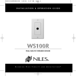 Niles Audio WS100R User's Manual