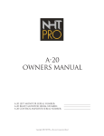 NHT A-20 User's Manual