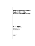 Netgear DG814 DSL User's Manual