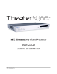 NEC TheaterSync Video Processor User's Manual
