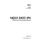NEC NEAX 2400 IPX IPTRK Circuit Card System User's Manual