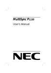 NEC MULTISYNC P1150 User's Manual