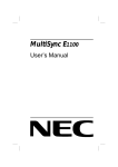 NEC MultiSync E1100 User's Manual