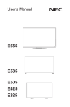 NEC E325 User's Manual