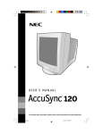 NEC AccuSync 120 User's Manual