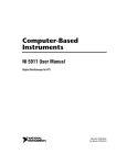 National Instruments Computer-Based Instruments Digital Oscilloscope for PCI NI 5911 User's Manual