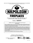 Napoleon Fireplaces Savoy User's Manual