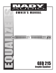 Nady Systems Stereo Equalizer GEQ 215 User's Manual