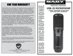 Nady Systems Microphone USB-2S User's Manual
