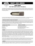 Nady Systems Microphone SCM 1000 User's Manual