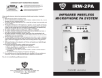 Nady Systems IRW-2PA User's Manual