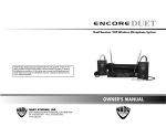 Nady Systems Encore Duet User's Manual