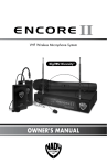 Nady Systems ENCORE2HTSYSB User's Manual