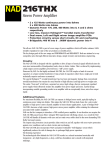 NAD Electronics Theater 216THX User's Manual