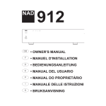 NAD Electronics 912 User's Manual