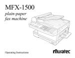 Muratec MFX-1500 User's Manual