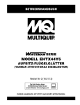 Multiquip 3TNV84T-BKSA User's Manual
