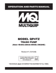 Multiquip QP4TZ User's Manual