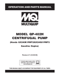 Multiquip qp-402h User's Manual