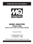 Multiquip MQ62TDD User's Manual