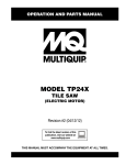 Multiquip Saw TP24X User's Manual