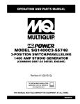 Multiquip SG1400C3-55748 User's Manual