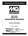 Multiquip MC-62S User's Manual