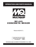 Multiquip MC-44S User's Manual