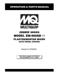 Multiquip Mixer EM-900SD User's Manual